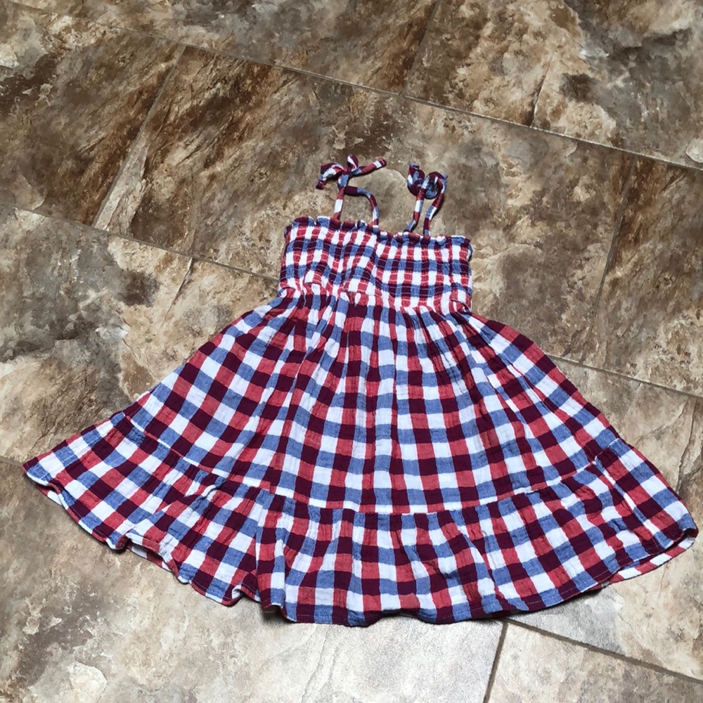 Cat & Jack red/white/blue lined top sundress size 5T
